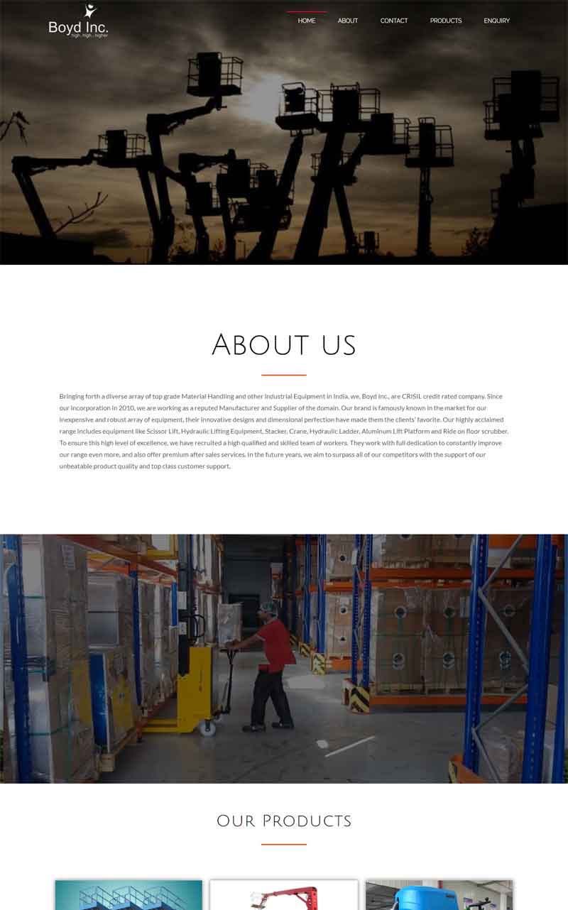 Company Profile with Products Website